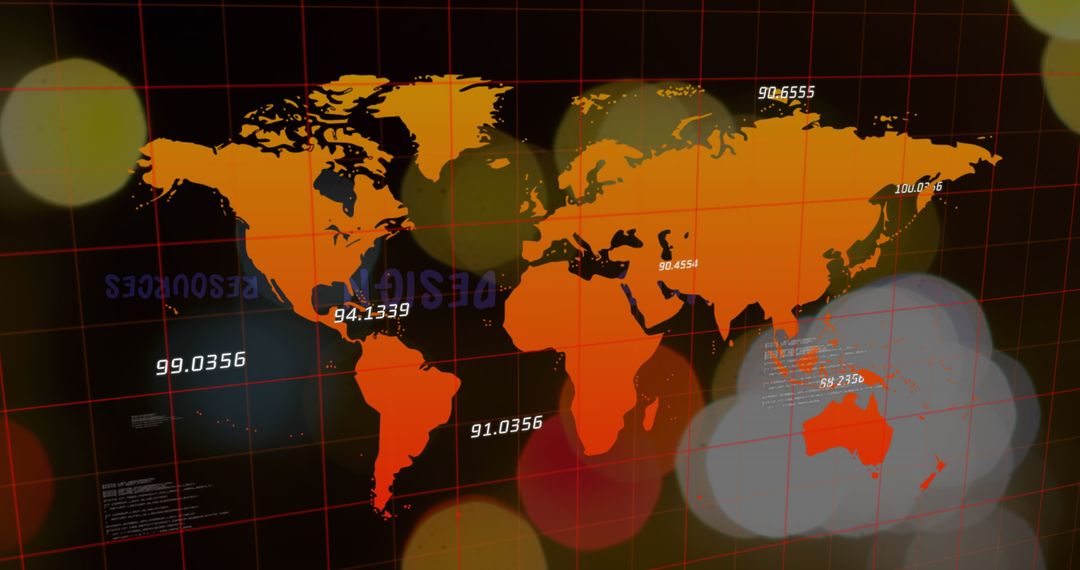 Global Business Financial Data Networking Map Overlay
