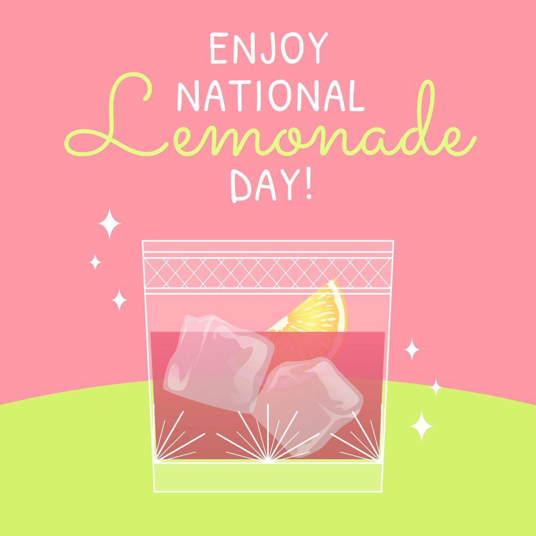 National Lemonade Day Celebration with Iced Drink Illustration