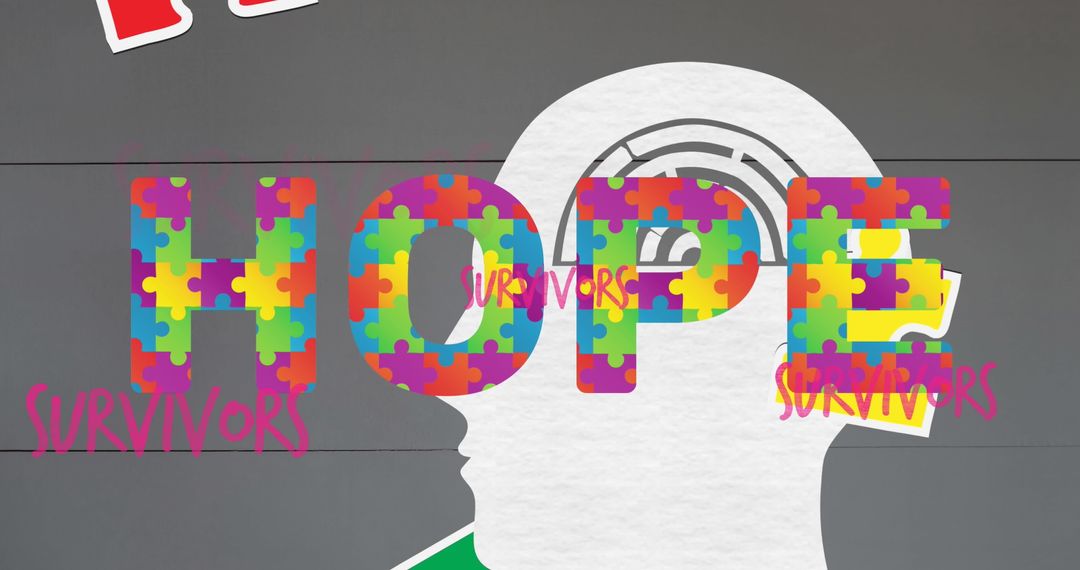 Breast Cancer Awareness Puzzle Concept with Hope Message