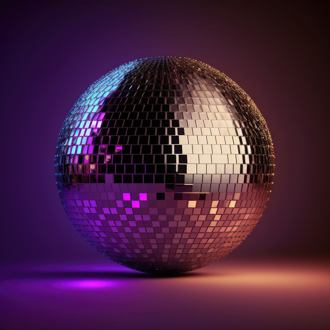 Disco ball with light spots over purple background created using generative ai technology - Free Images, Stock Photos and Pictures on Pikwizard.com