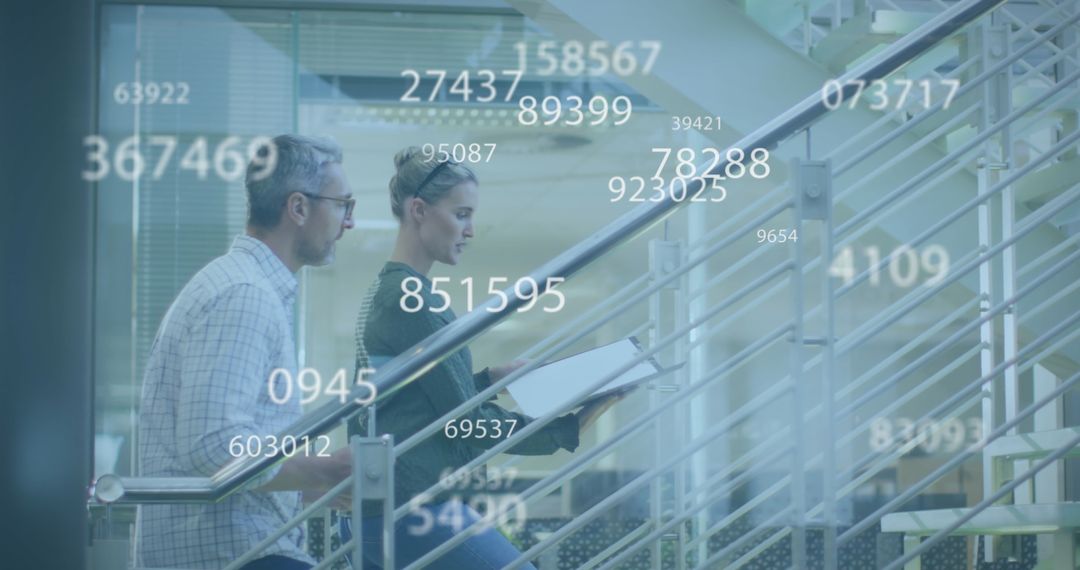 Business Team Analyzing Digital Data Projection in Modern Office