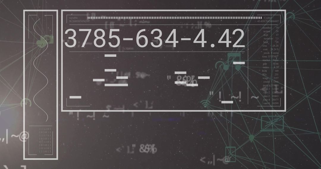 Abstract Digital Data Processing on Dark Background