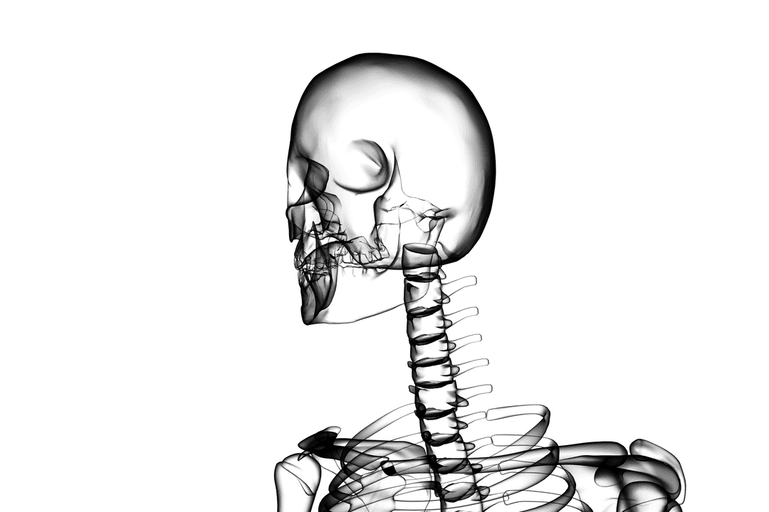 Transparent Human Skeleton Side View Waving Illustrations