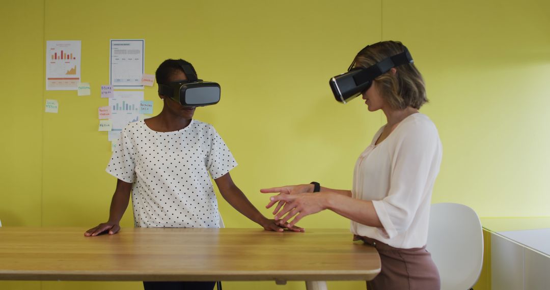 Team Collaborating with Virtual Reality Headsets in Modern Office - Free Images, Stock Photos and Pictures on Pikwizard.com