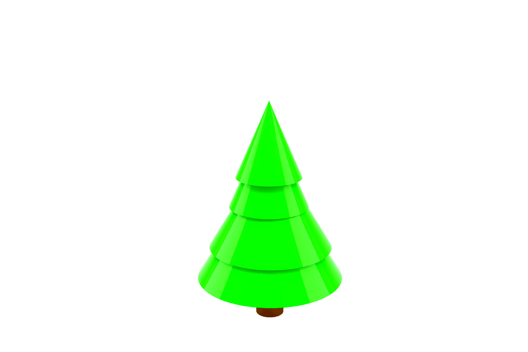 Green Conical Tree Illustration on Transparent Background