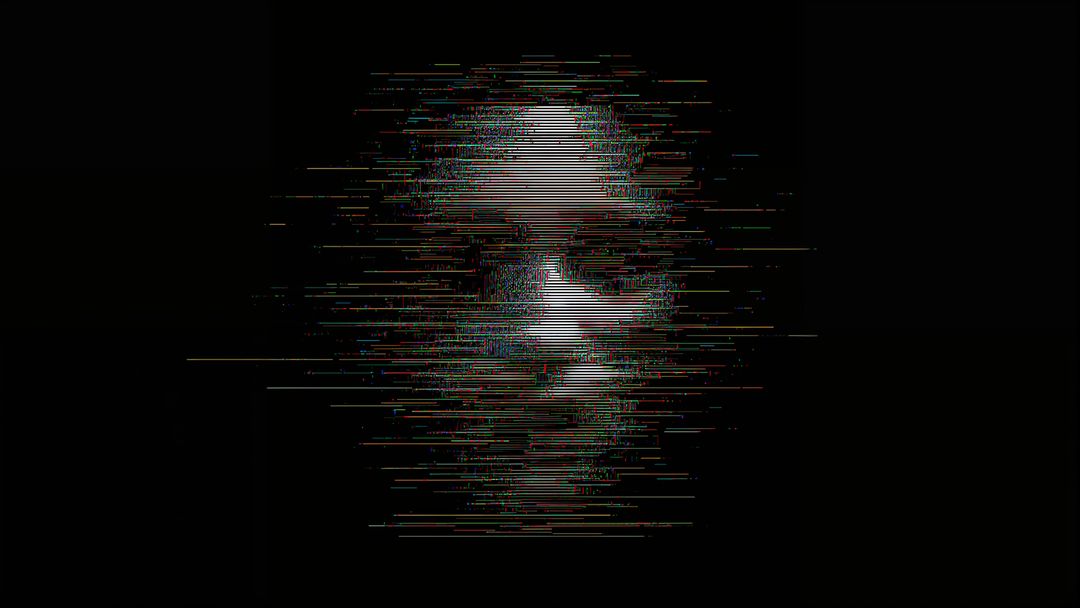 Abstract Digital Face with Glitch Effects
