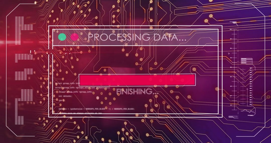 Digital Data Processing with Futuristic Circuit Background