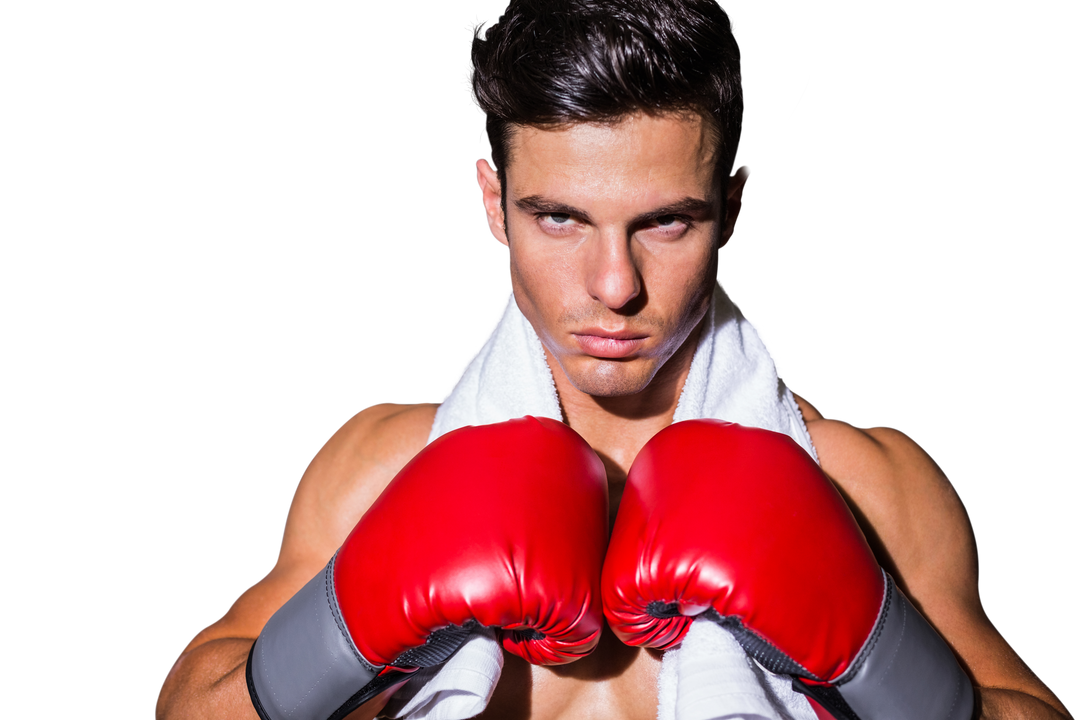 Focused Boxer With Towel Preparing For Training On Transparent Background - Download Free Stock Images Pikwizard.com