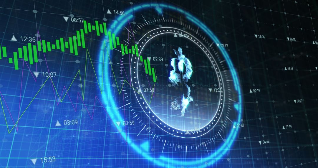 Cryptocurrency Security Data with Rotating Bitcoin Symbol