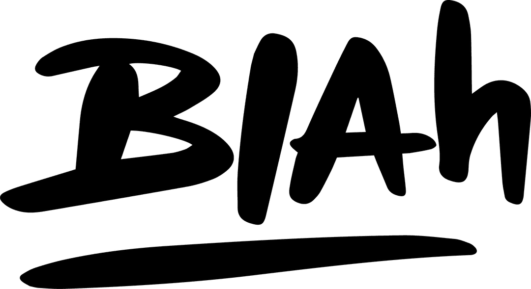 Bold Brushstroke Script 'Blah' with Underline on Transparent Background