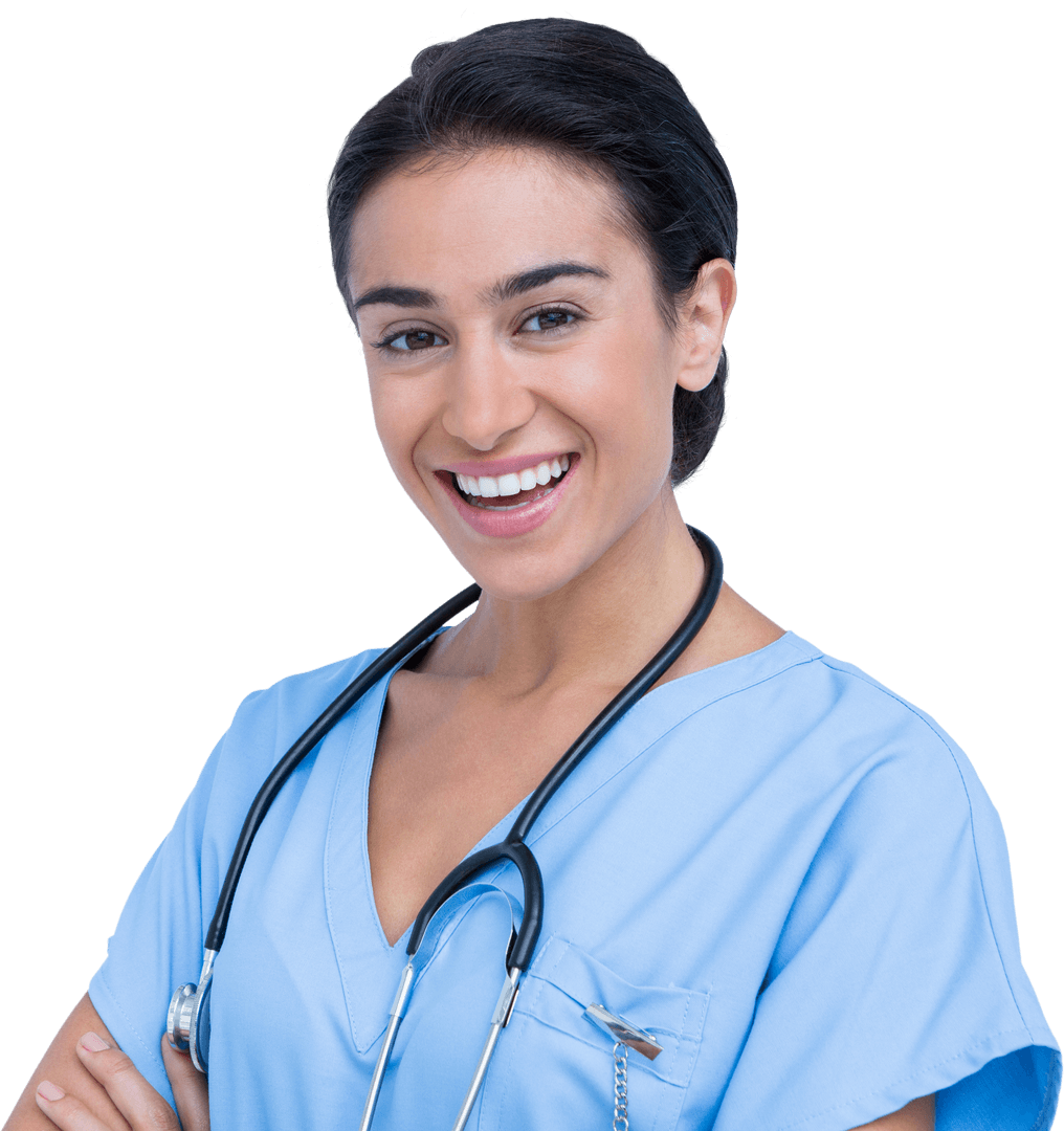 Smiling Transparent Doctor Portrait Exhibiting Confidence