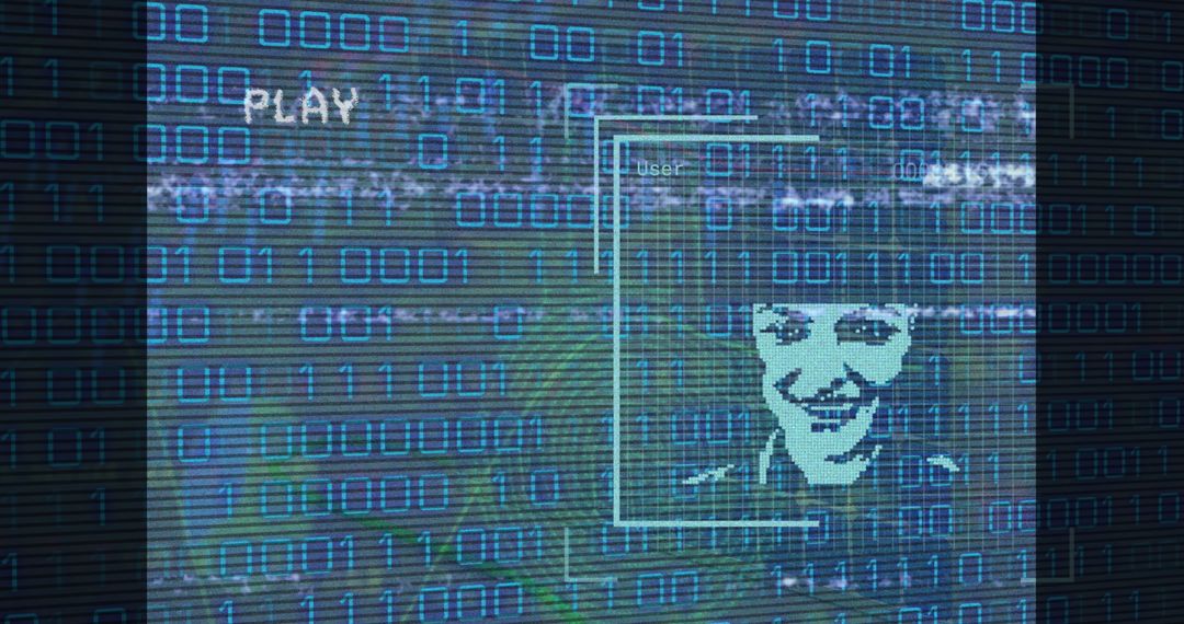Digital Face Recognition Technology with Binary Code Interface - Free Images, Stock Photos and Pictures on Pikwizard.com