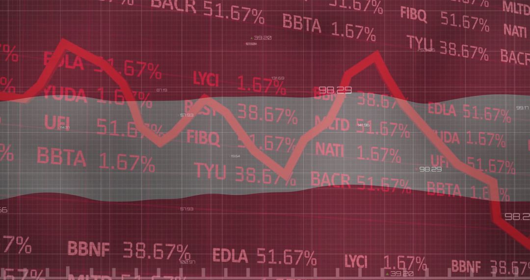 Financial Data Overlay on Austrian Flag Illustrating Market Trends