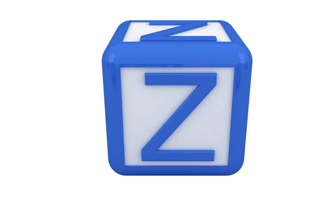 Blue and White Letter Z Cube Transparent Background Isolated Vector - Download Free Stock Images Pikwizard.com