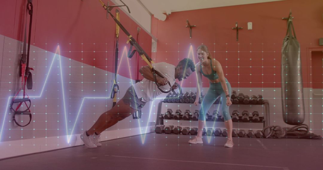 Dynamic Duo Exercising with Digital Monitoring in Gym