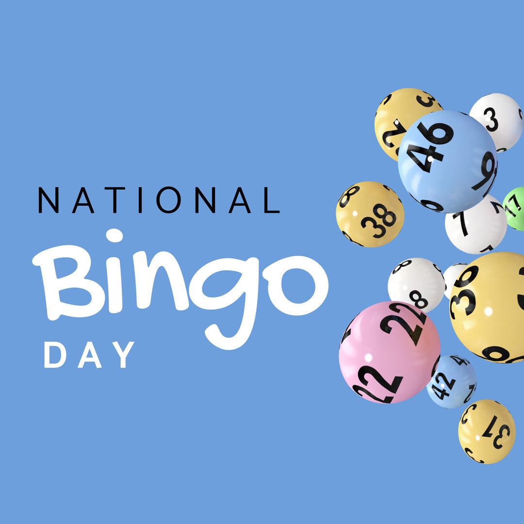 National Bingo Day Festive Event Promotion with Colorful Balls