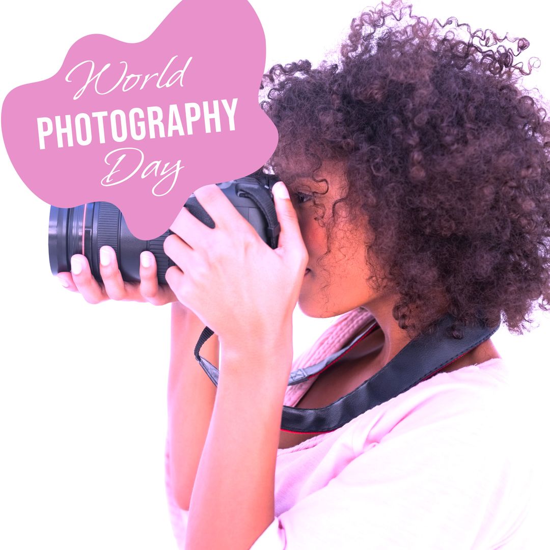 Celebrating World Photography Day: Biracial Woman Taking Photograph with Camera - Download Free Stock Templates Pikwizard.com