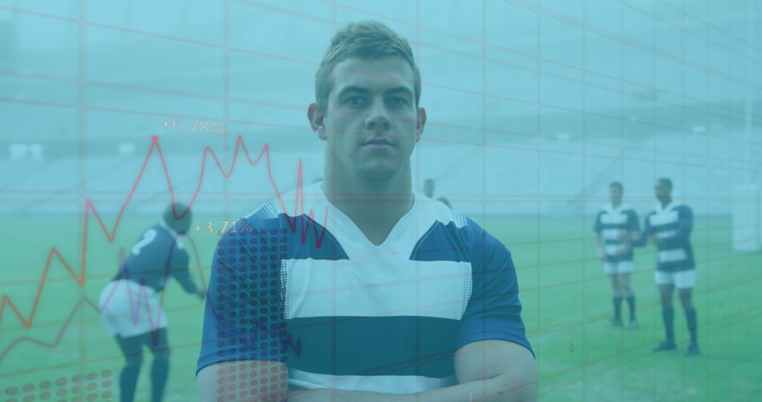 Confident Rugby Player Incorporating Data Analysis On Field - Free Images, Stock Photos and Pictures on Pikwizard.com