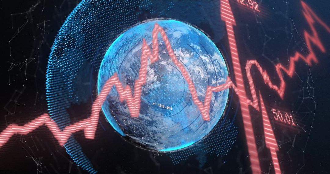 Digital Data Patterns Over Earth Globe Geospatial Brief Conceptual Business Idea