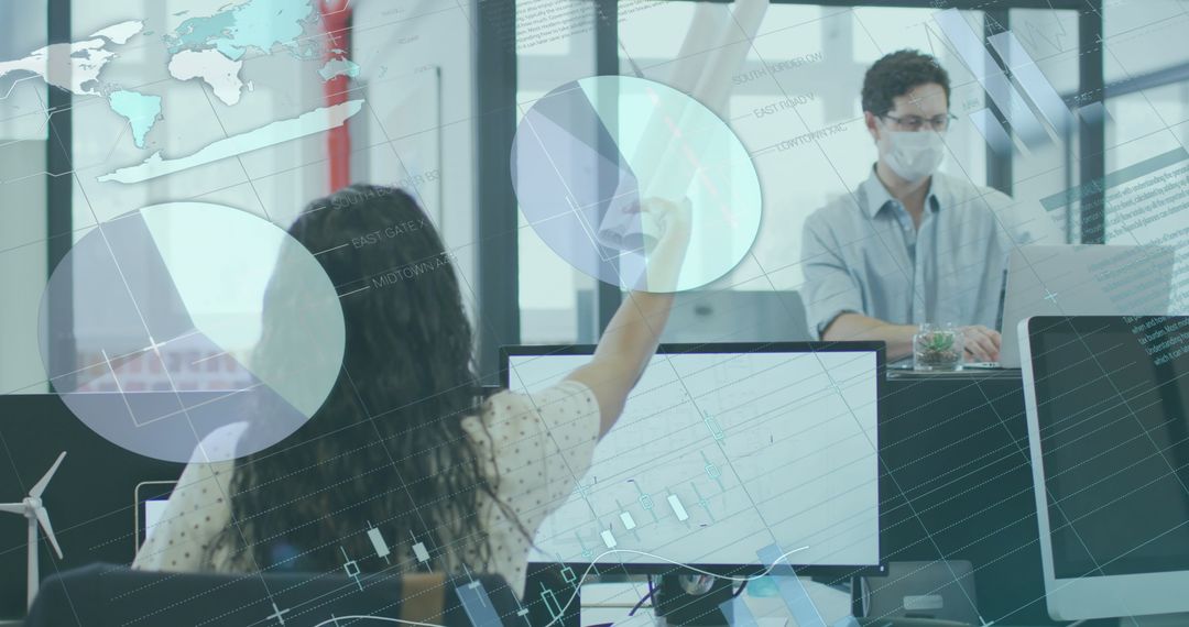 Masked Professional Analyzing Data in Modern Office