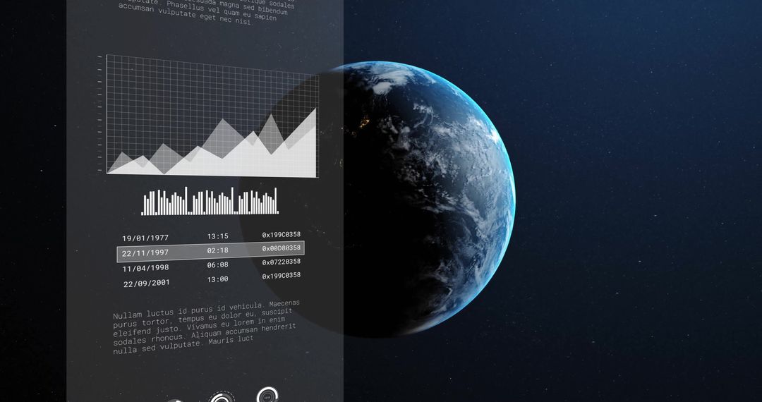 Digital Data Analytics with Earth in Background