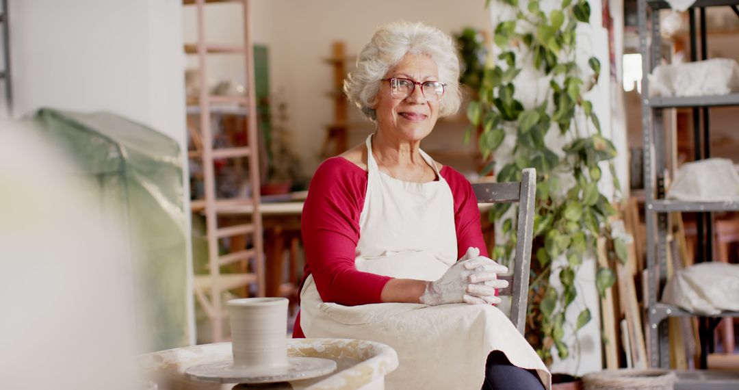 Senior Woman Enjoying Pottery in Workshop - Free Images, Stock Photos and Pictures on Pikwizard.com