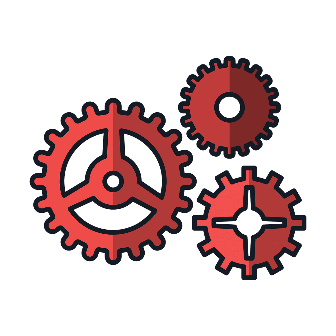 Red Gears on Transparent Background for Connection and Teamwork Concepts - Download Free Stock Images Pikwizard.com