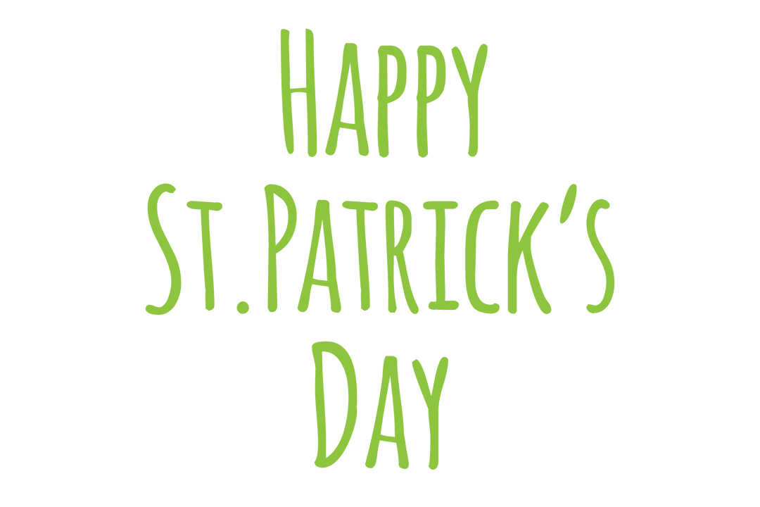 Happy St. Patrick's Day Text on Transparent Background Design