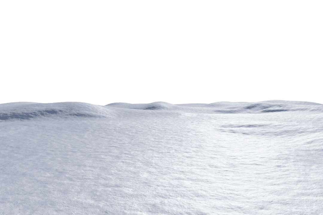 Transparent Winter Landscape with Snowfall on Transparent Background