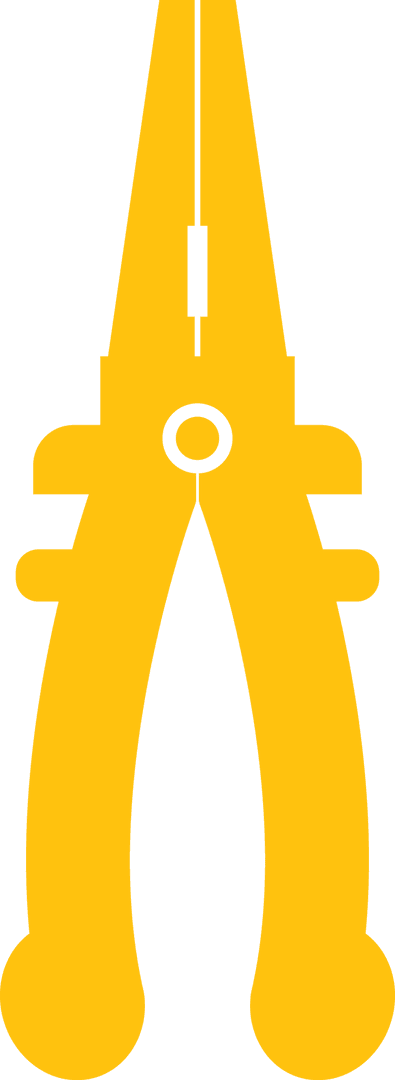 Yellow Pliers Vector Icon on Transparent Background for Construction Design