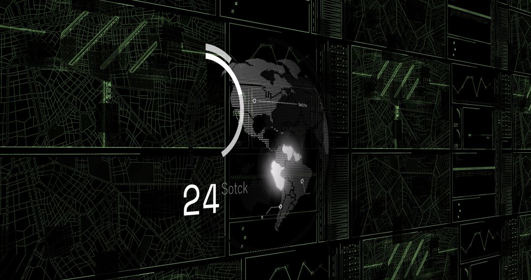 Futuristic Global Data Processing Digital Interface