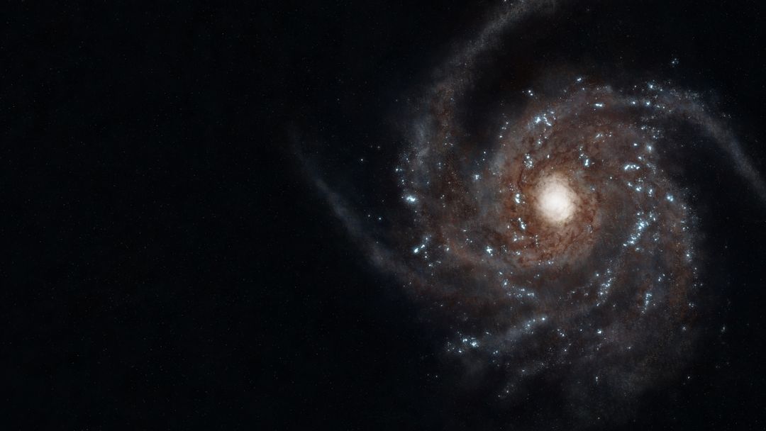 Spiral Galaxy with Bright Center and Stars - Free Images, Stock Photos and Pictures on Pikwizard.com