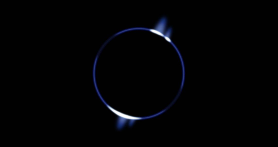 Glowing Blue Circle on Black Background Movement Energy