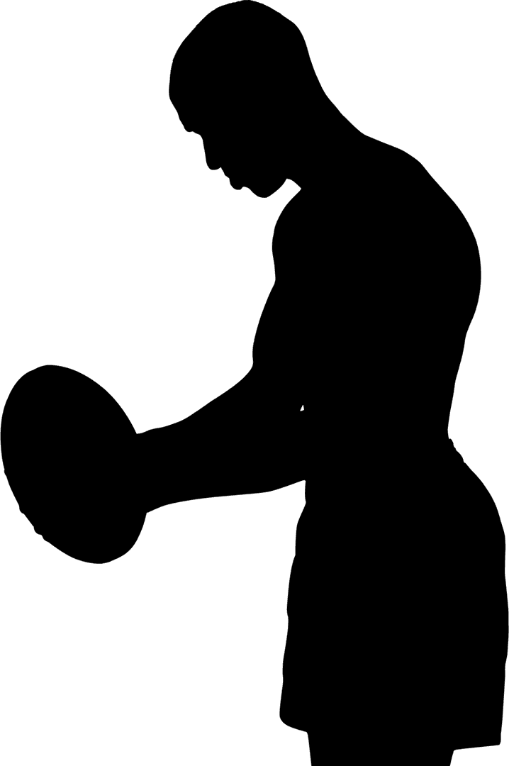 .side Silhouette of Rugby Player Holding Ball Transparent Background