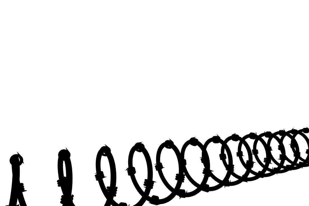 Transparent Spiral Barbed Wire Vector