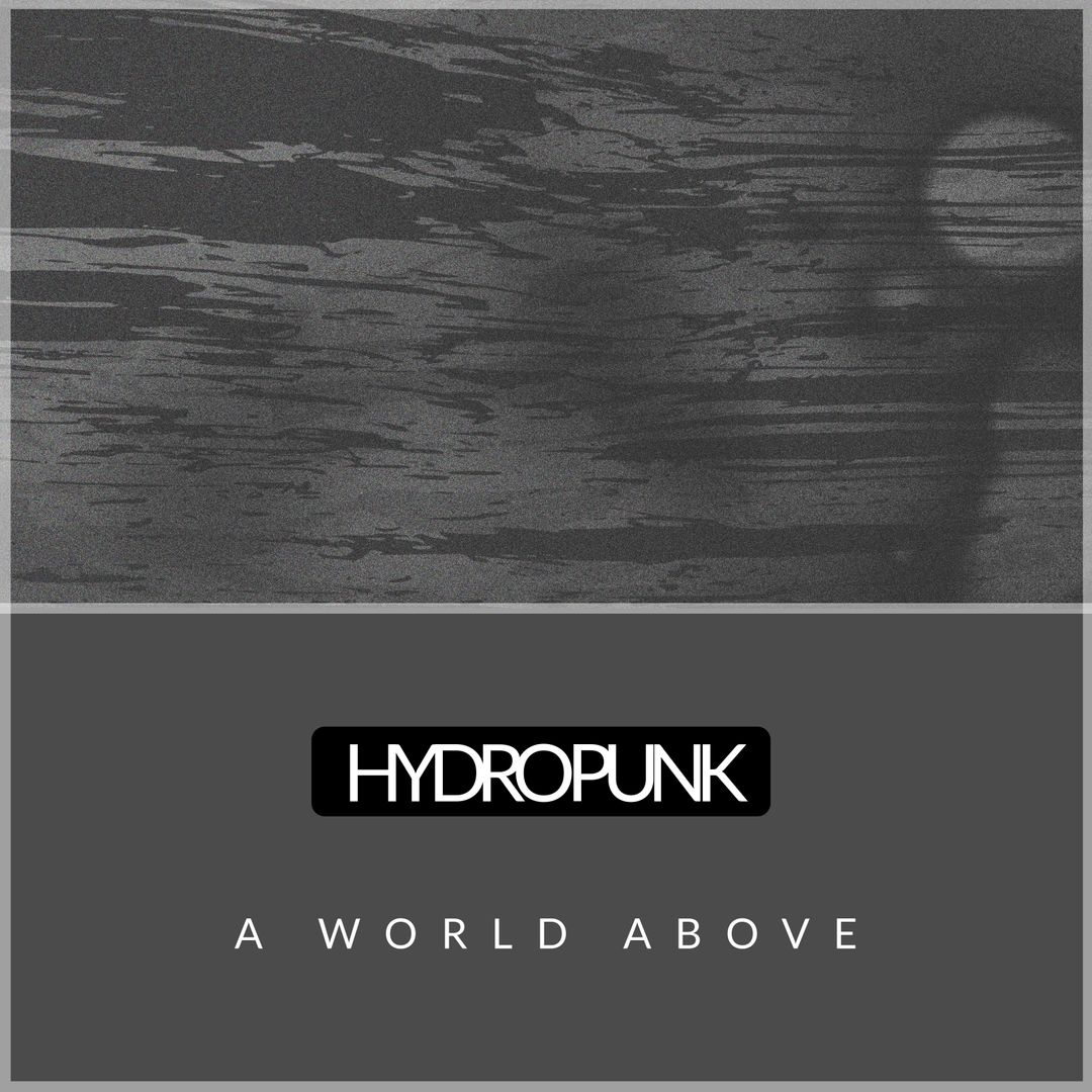 Hydropunk Acoustic Text on Abstract Grey Reflections