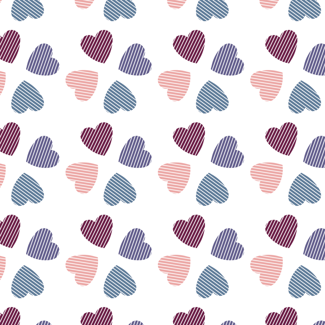 Pastel Heart Pattern on Transparent Background for Valentine’s Day