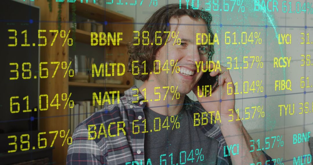 Businessman Engaging with Finance Data Using Smartphone