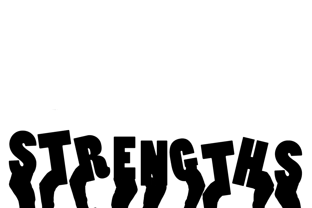 Hands Holding Strengths Text on Transparent Background