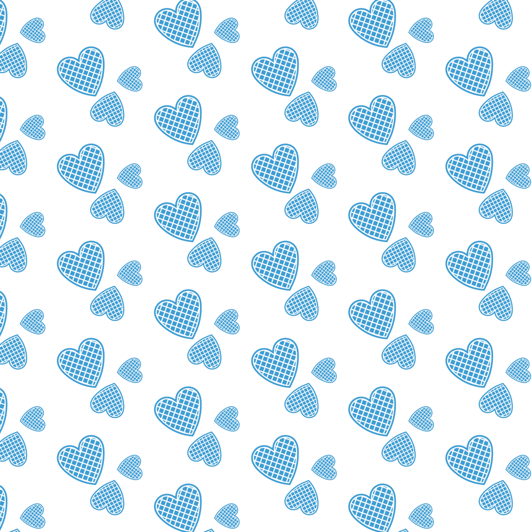Patterned Blue Hearts on Transparent Background Vector Design
