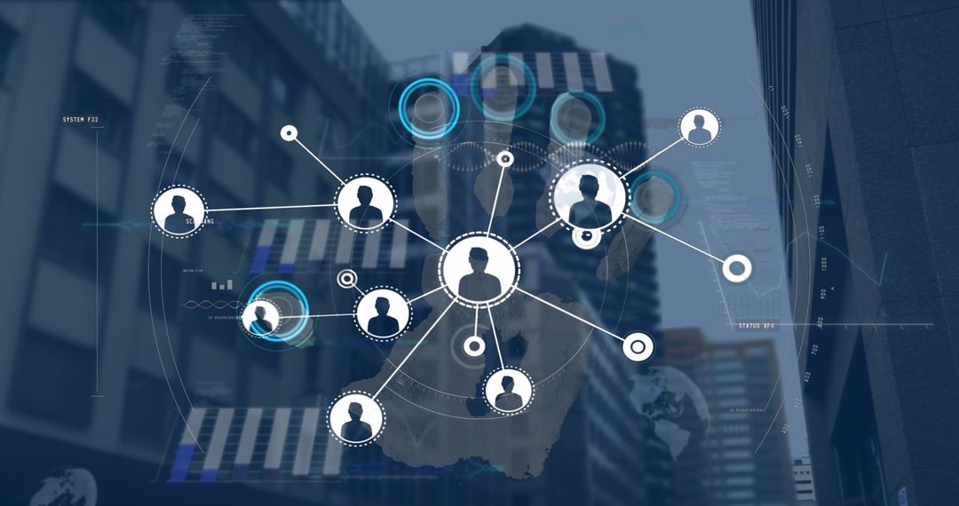 global network connection of profile icons with digital biometrics - Free Images, Stock Photos and Pictures on Pikwizard.com