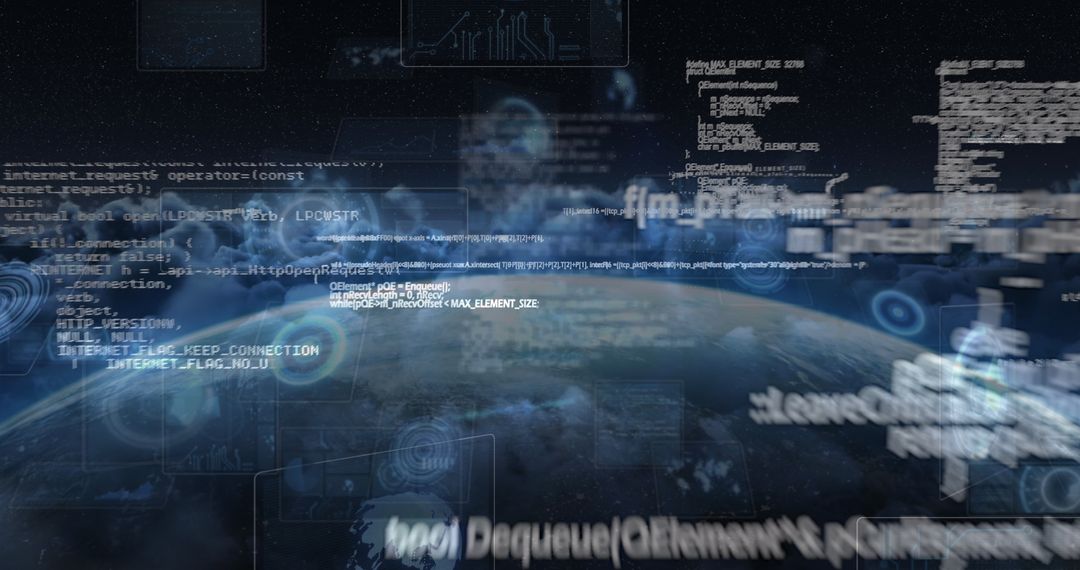 Conceptual Technology Interface over Digital Globe with Data and Connections