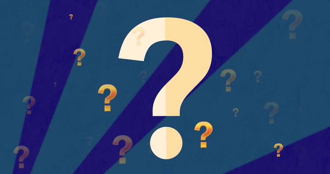 Colorful Question Marks on Blue Background Illustrating Curiosity