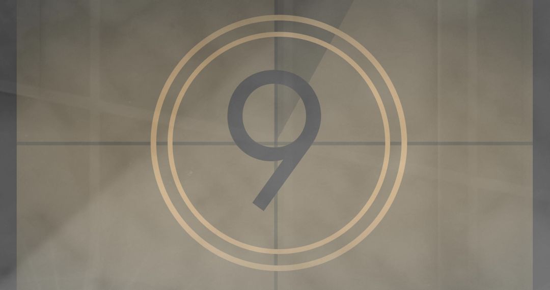 Vintage Film Countdown with Retro Style Number 9