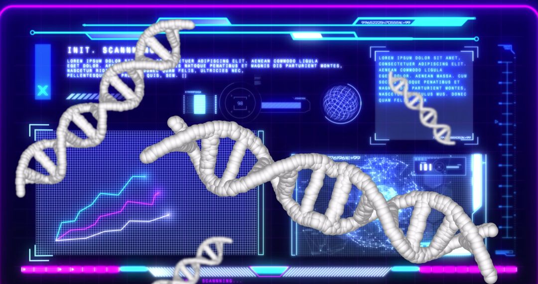 Futuristic DNA Holographs on Digital Interface in Virtual Lab