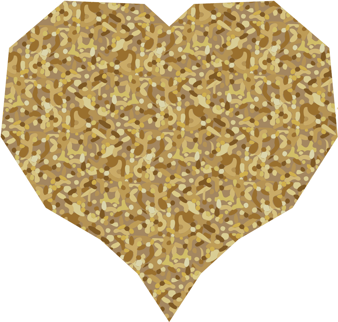 Transparent Abstract Camouflage Patterned Heart Flat Design