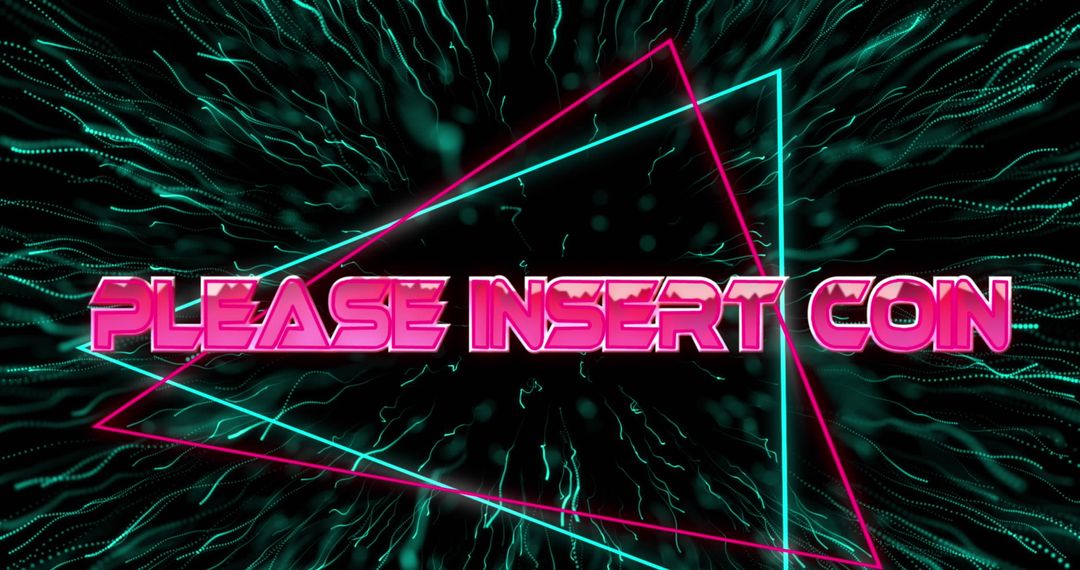 Retro Digital Please Insert Coin Message