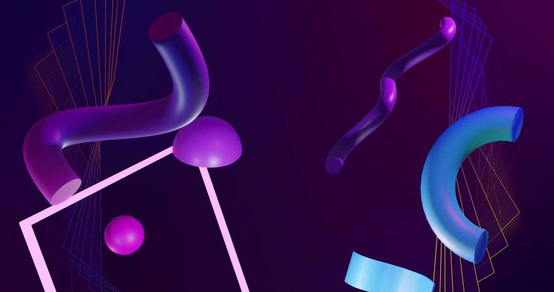Abstract 3D Shapes on Elegant Dark Background