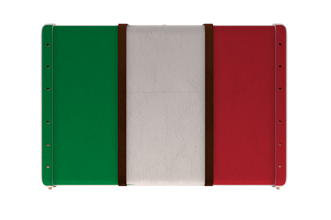 Italian Flag Suitcase on Transparent Background for Traveling Enthusiasts