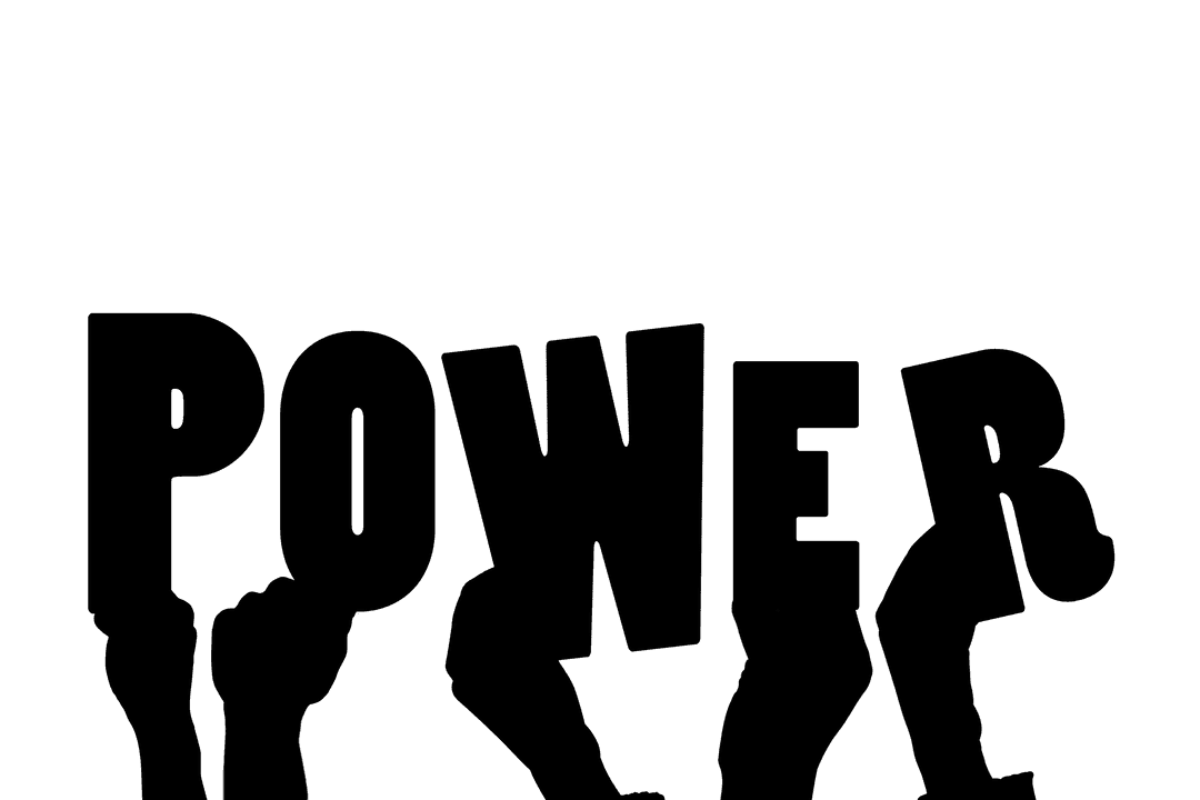 Hands Holding Power Text With Transparent Background